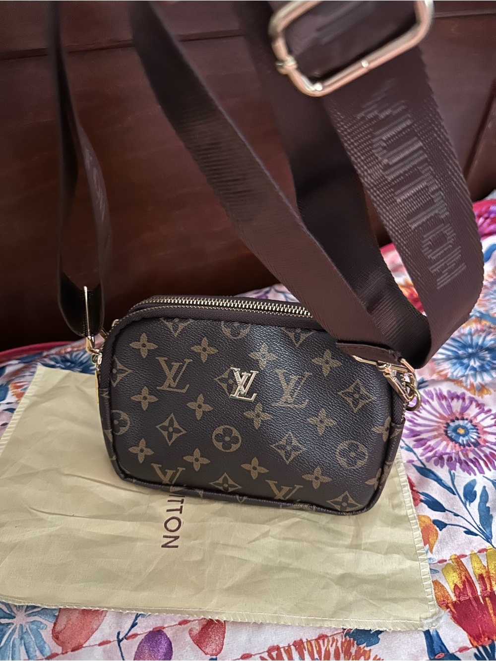 Louis Vuitton Monogram Brown Crossbody Camera Bag
